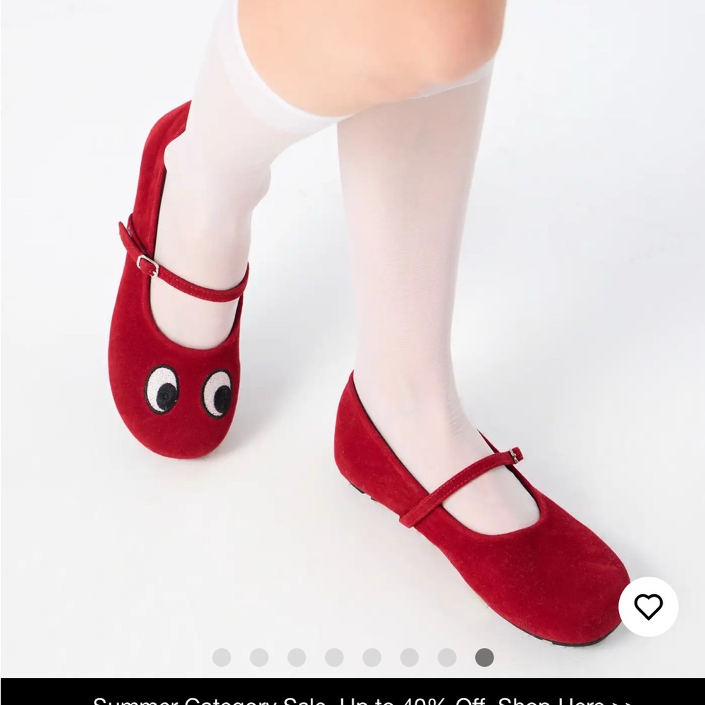 Cider Red Mary Jane Shoes with Eye Design